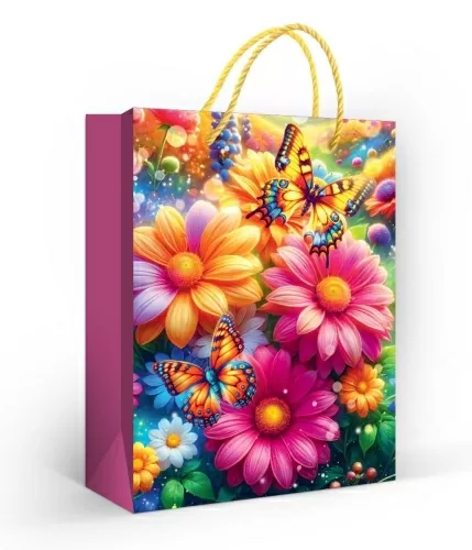 Пакет подарочный матовая ламинация "Цветущие луга" (MS)
