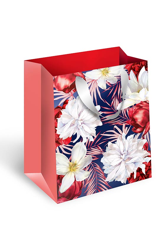 Пакет подарочный ПРЕМИУМ "Белые цветы" (DA)