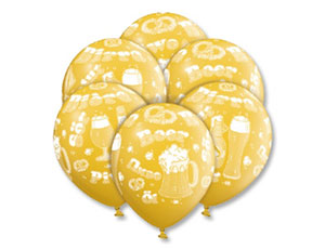 Шар латексный 14" Пастель Шелкография "Кружка пива"