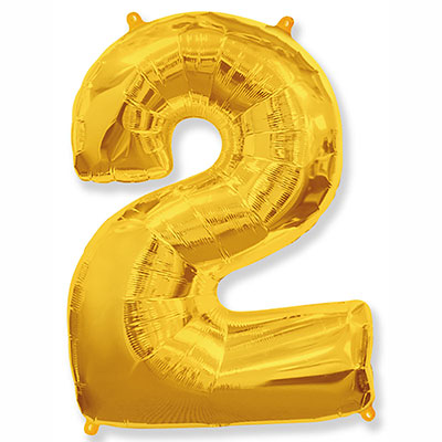 Шар фольгированный Ф ЦИФРА 2 32" Gold Шар фольгированный Ф ЦИФРА 2 32" Gold