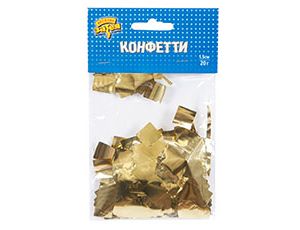 Конфетти квадратное фольга золото 1,5 см 20 гр