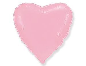 Шар Ф Б/РИС 18" СЕРДЦЕ Пастель Pink (УПАКОВКА)