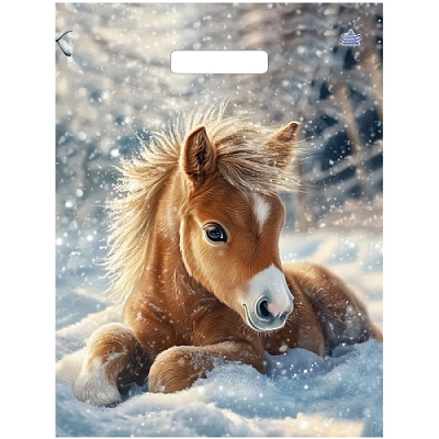 Пакет полиэтиленовый с вырубной ручкой "Лошадка" (31х40)