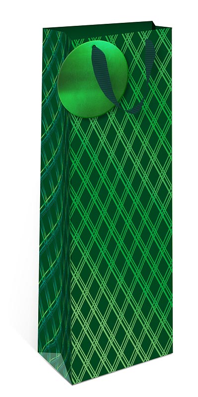 Пакет подарочный ПРЕМИУМ "Зелёный орнамент" (ST)