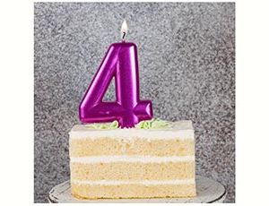 Свеча-цифра "4" Ярко-розовая 8 см