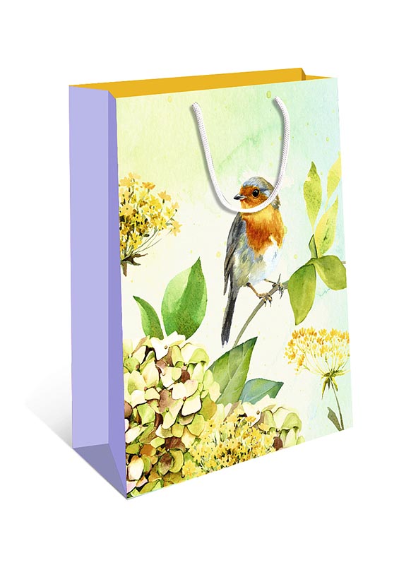 Пакет подарочный "Птица на цветах" (ВС)