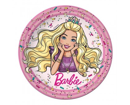 Тарелка бумажная "Barbie" 18 см 10 шт