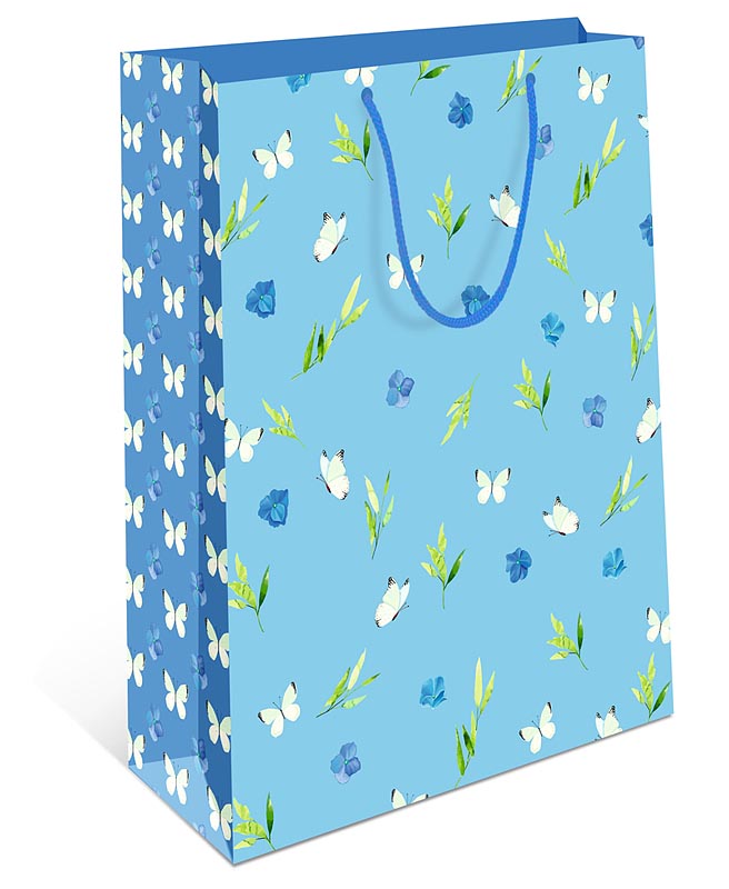 Пакет подарочный "Бабочки на голубом" (АВ)
