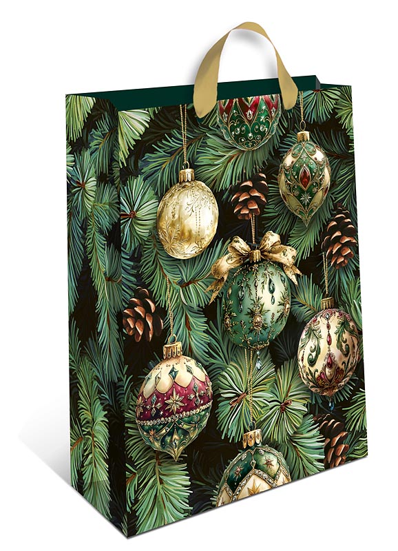 Пакет подарочный бумажный СТАНДАРТ ПЛЮС "Шары на ветках" (АА+)