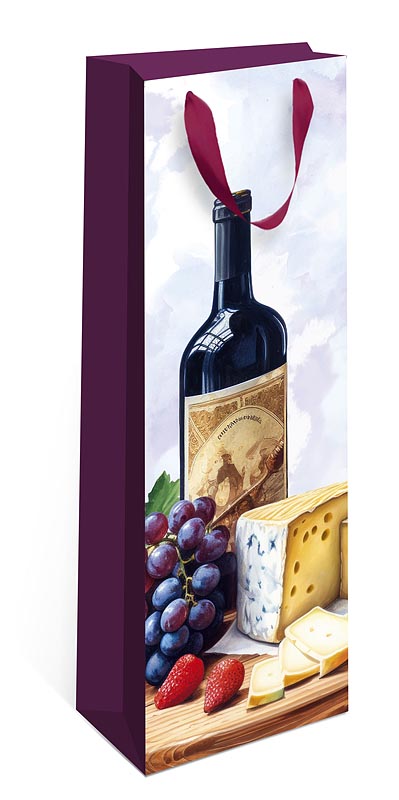 Пакет подарочный "Вино.Сыр. Виноград" (ST)