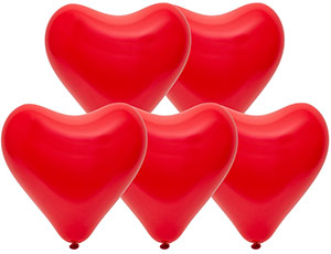 Набор шаров "Сердце красное" 30 см 5 шт