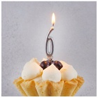 Свеча-цифра "6" Элегант СЕРЕБРО 5 см