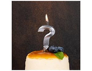 Свеча для торта Знак Вопроса серебро 7 см