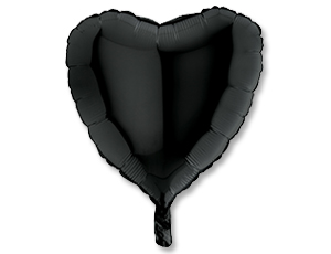Шар Г Б/РИС СЕРДЦЕ 36" "Пастель Black"