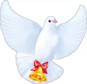 Украшение на двустороннем скотче "Голубь с колокольчиком"