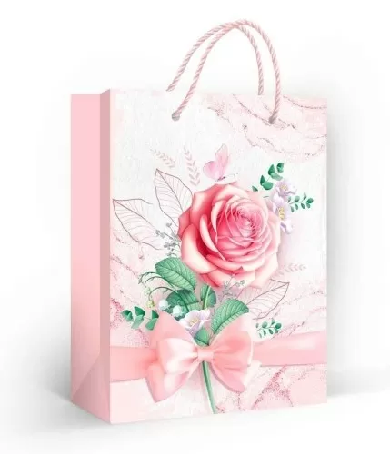 Пакет подарочный матовая ламинация "Прекрасная роза" (MS)
