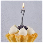 Свеча-цифра "7" Элегант СЕРЕБРО 5 см