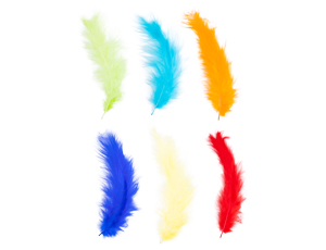 Перья декоративные Радужный микс 10 см 30 шт