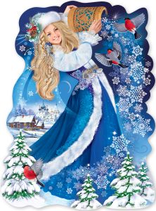 Плакат вырубной "Девушка-Зима" Формат А2