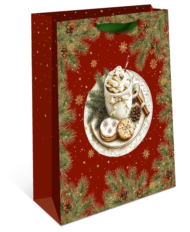 Пакет подарочный бумажный СТАНДАРТ ПЛЮС "Праздничный кофе" (АА+)