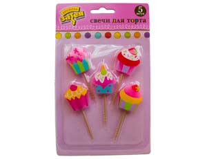 Свечи для торта на пиках Сладкий праздник 5 шт