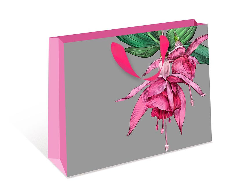 Пакет подарочный СТАНДАРТ ПЛЮС "Розовые цветы" (ВВ)