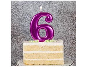 Свеча-цифра "6" Ярко-розовая 8 см Свеча-цифра "6" Ярко-розовая 8 см