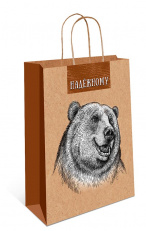 Пакет подарочный КРАФТ "НАДЁЖНОМУ. Медведь" (АВ)