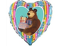 Шар Г 18" Маша и Медведь радуга