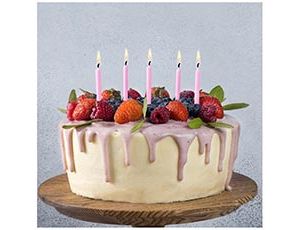 Свечи для торта с розовым пламенем 6 шт