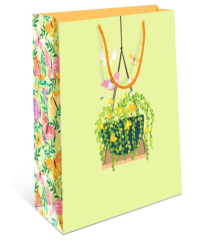 Пакет подарочный "Кашпо с цветами" (ВС)