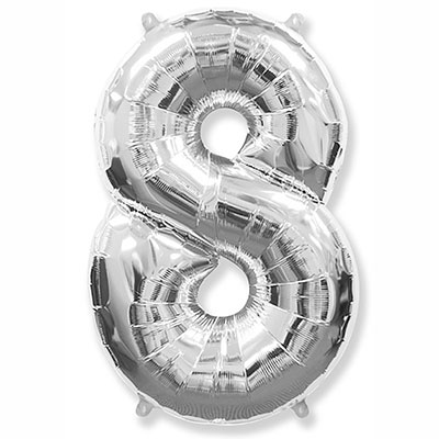 Шар фольгированный Ф ЦИФРА 8 32" Silver Шар фольгированный Ф ЦИФРА 8 32" Silver