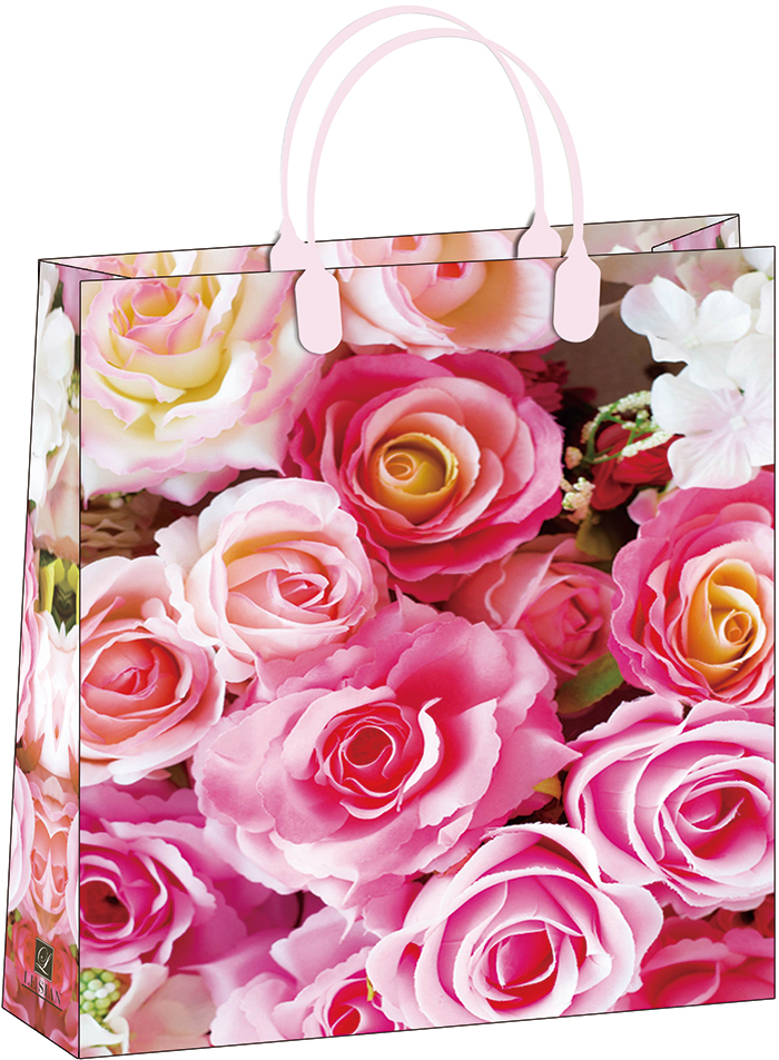 Пакет пластиковый подарочный "Букет из роз" (БОЛЬШОЙ)