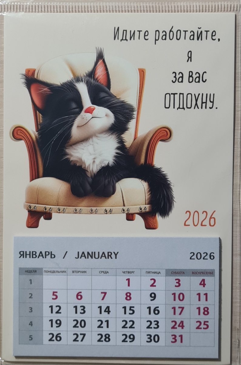 Календарь на магните "Идите работайте, я за вас отдохну." (Арт и Дизайн)