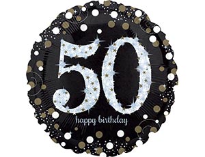 Шар А 18" "HB Sparkling Birthday 50 gold"