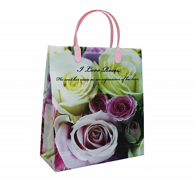 Пакет пластиковый подарочный "Розы" (МАЛЫЙ)