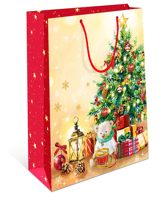 Пакет подарочный новогодний "Ёлка с подарками" (ВС)