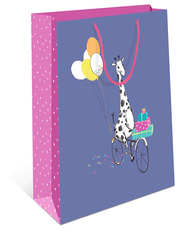 Пакет подарочный "Жираф на велосипеде" (АВ)