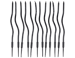 Свечи для торта с подставками Волна ЧЁРНЫЕ 13 см 12 шт