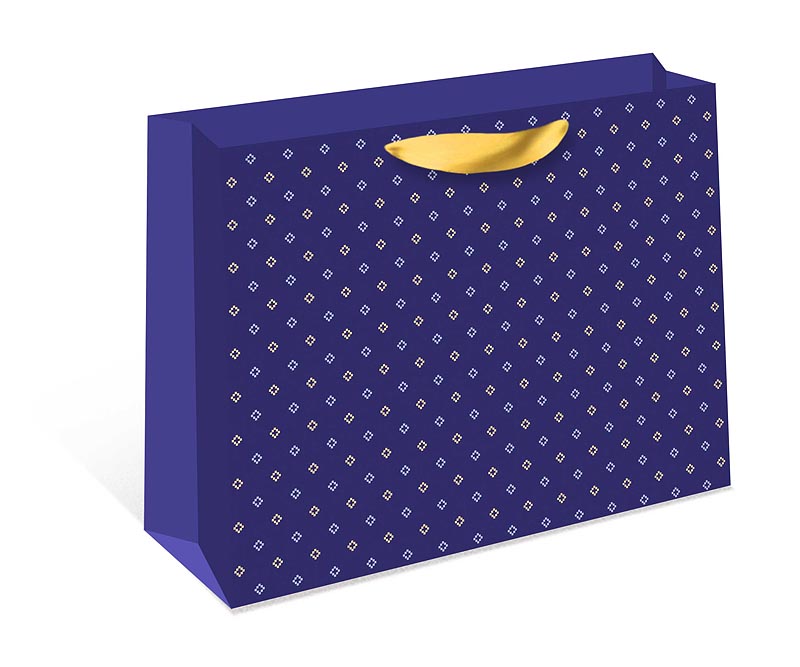 Пакет подарочный СТАНДАРТ ПЛЮС "Орнамент на синем" (ААА+)