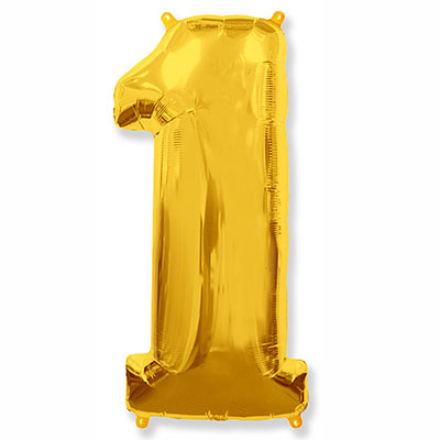 Шар фольгированный Ф ЦИФРА 1 32" Gold Шар фольгированный Ф ЦИФРА 1 32" Gold