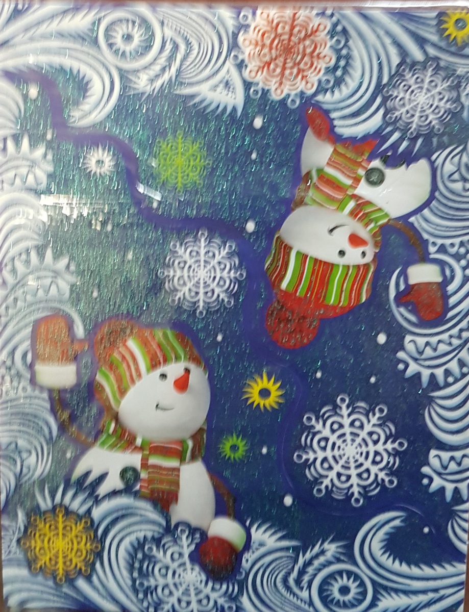 Набор новогодних наклеек "Снеговики"