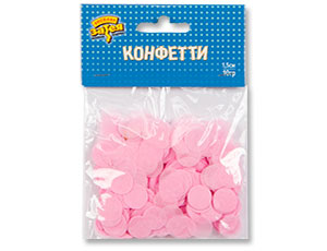 Конфетти Круги тишью Розовые 1,5 см 10 гр