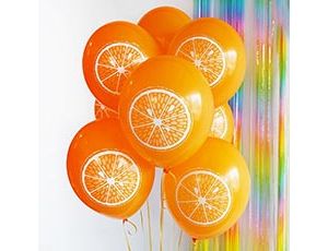 Шар латексный 14" с рисунком "Апельсин"
