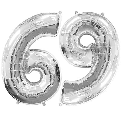 Шар фольгированный Ф ЦИФРА 6/9 32" Silver