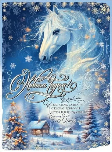 Плакат "С Новым годом! Лошадь" Формат А2