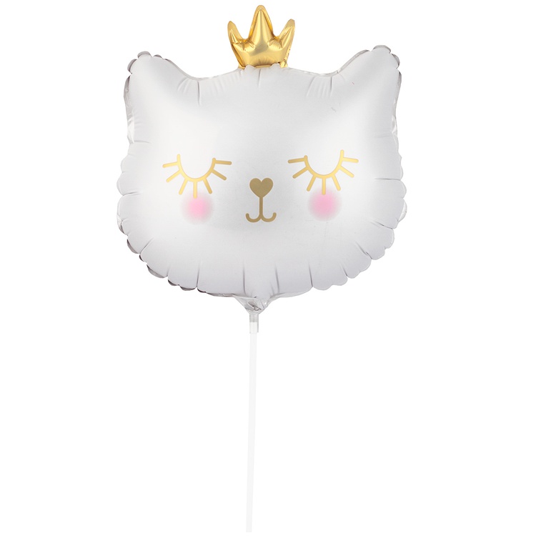 Шар Г М/ФИГУРА Голова кошки в короне белая