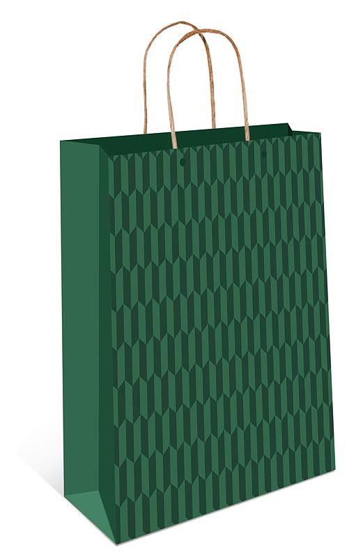 Пакет подарочный КРАФТ "Зелёный орнамент" (АВ)