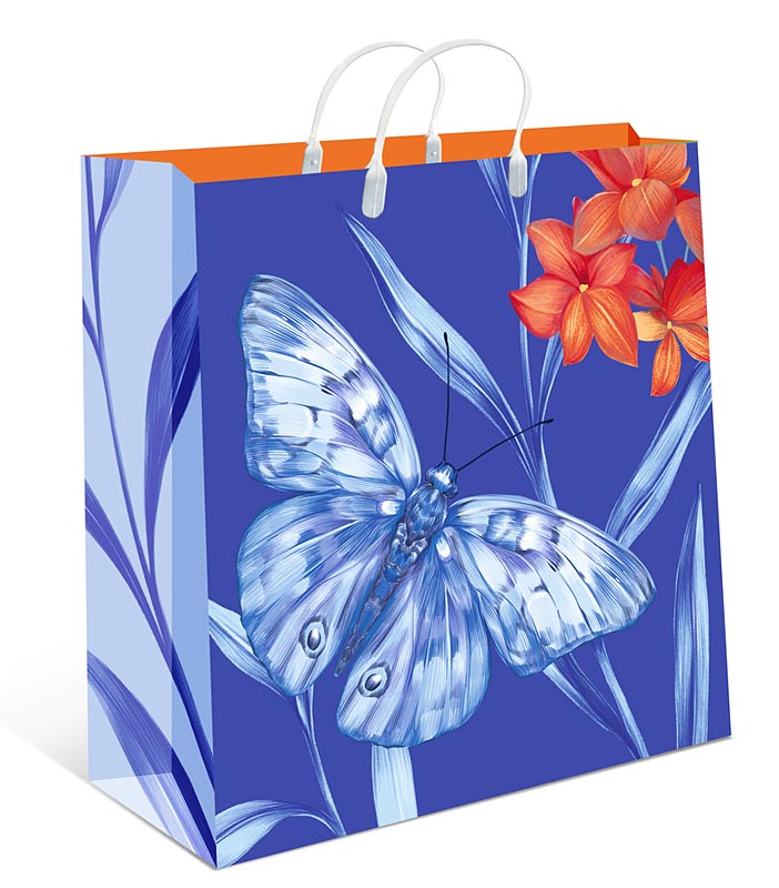 Пакет пластиковый подарочный "Бабочка" (СРЕДНИЙ)