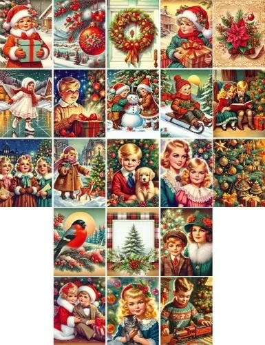 Набор наклеек-мини "Новогодние истории" (21 шт)